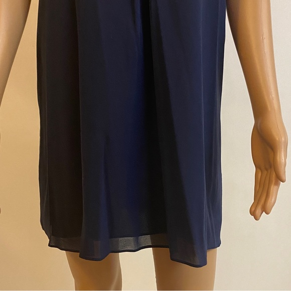 Alice + Olivia Fierra Silk Blend Tank Dress Navy Blue Y-Back Mini Size XS/TP - Picture 5 of 13